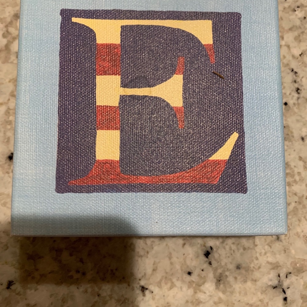 pottery barn kids canvas “E” • 8x8